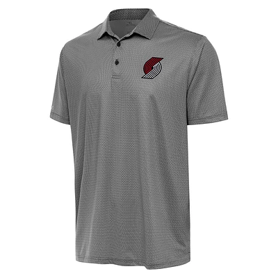 Men's Antigua Black/White Portland Trail Blazers Rings Polo