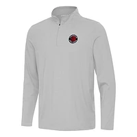 Men's Antigua  Gray Toronto Raptors Twine Quarter-Zip Top