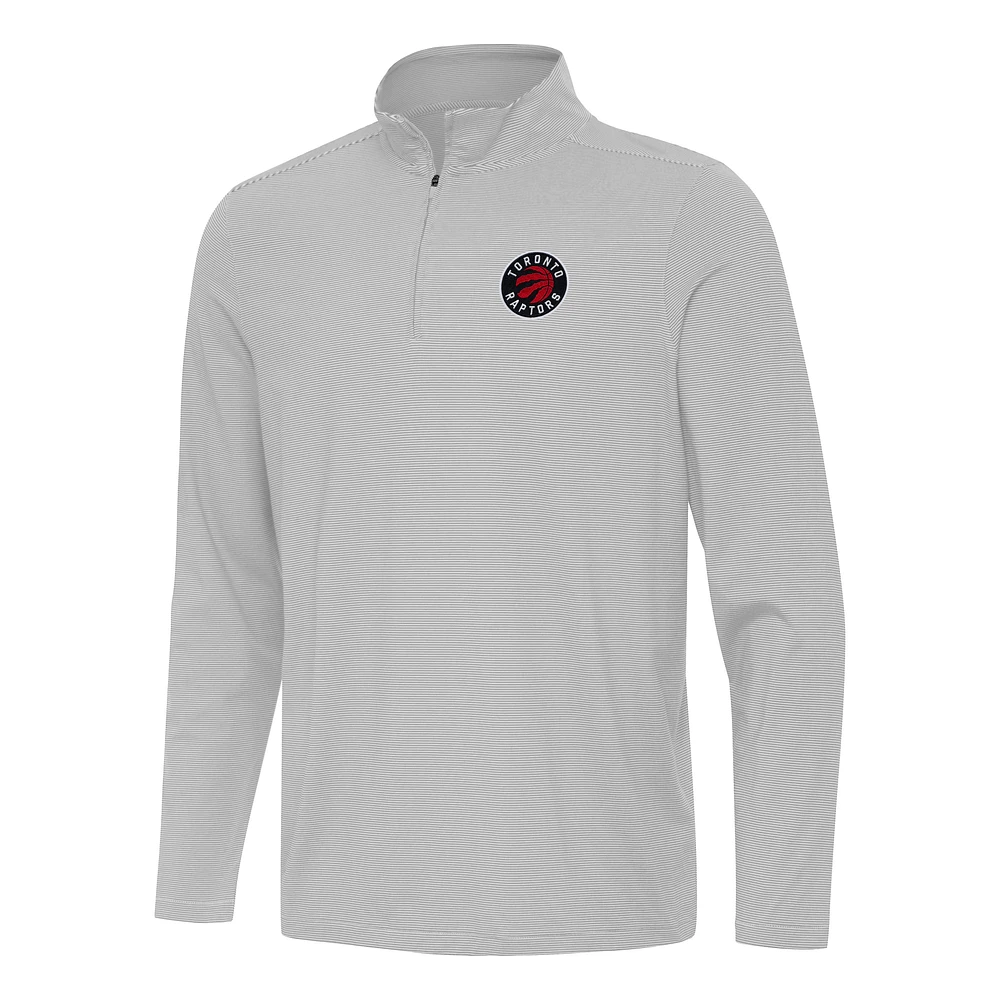 Men's Antigua Gray Toronto Raptors Twine Quarter-Zip Top