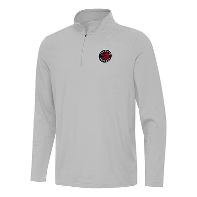 Men's Antigua  Gray Toronto Raptors Twine Quarter-Zip Top