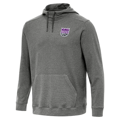 Men's Antigua Heather Sacramento Kings Cloud Pullover Hoodie