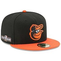 Men's New Era /Orange Baltimore Orioles 2024 MLB Postseason Side Patch 59FIFTY Fitted Hat