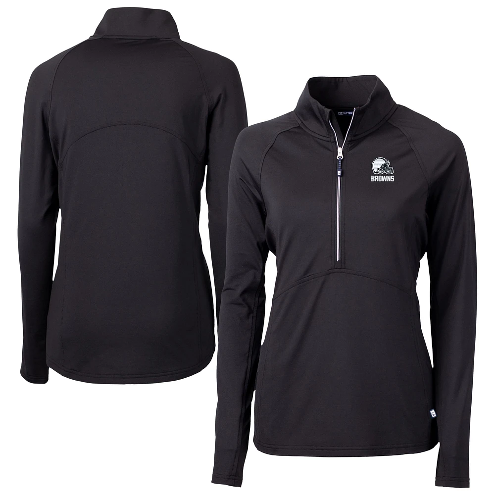 Women's Cutter & Buck Cleveland Browns Adapt Eco Knit Stretch Recycled Half-Zip Pullover Top