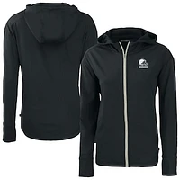 Women's Cutter & Buck Black Cleveland Browns Daybreak Eco Recycled Full-Zip Hoodie