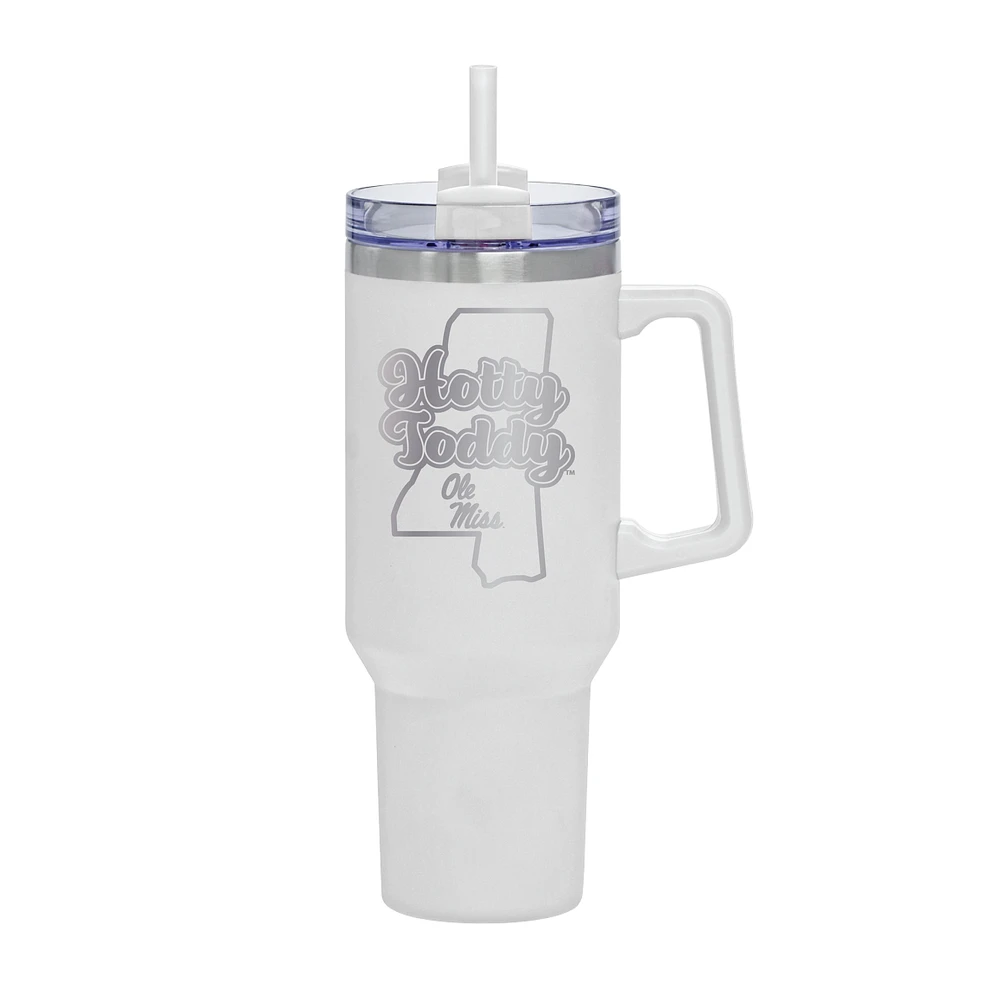 White Ole Miss Rebels 40oz. Rocky My State Tumbler