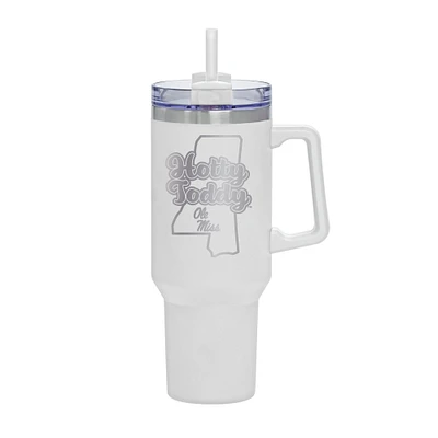 White Ole Miss Rebels 40oz. Rocky My State Tumbler