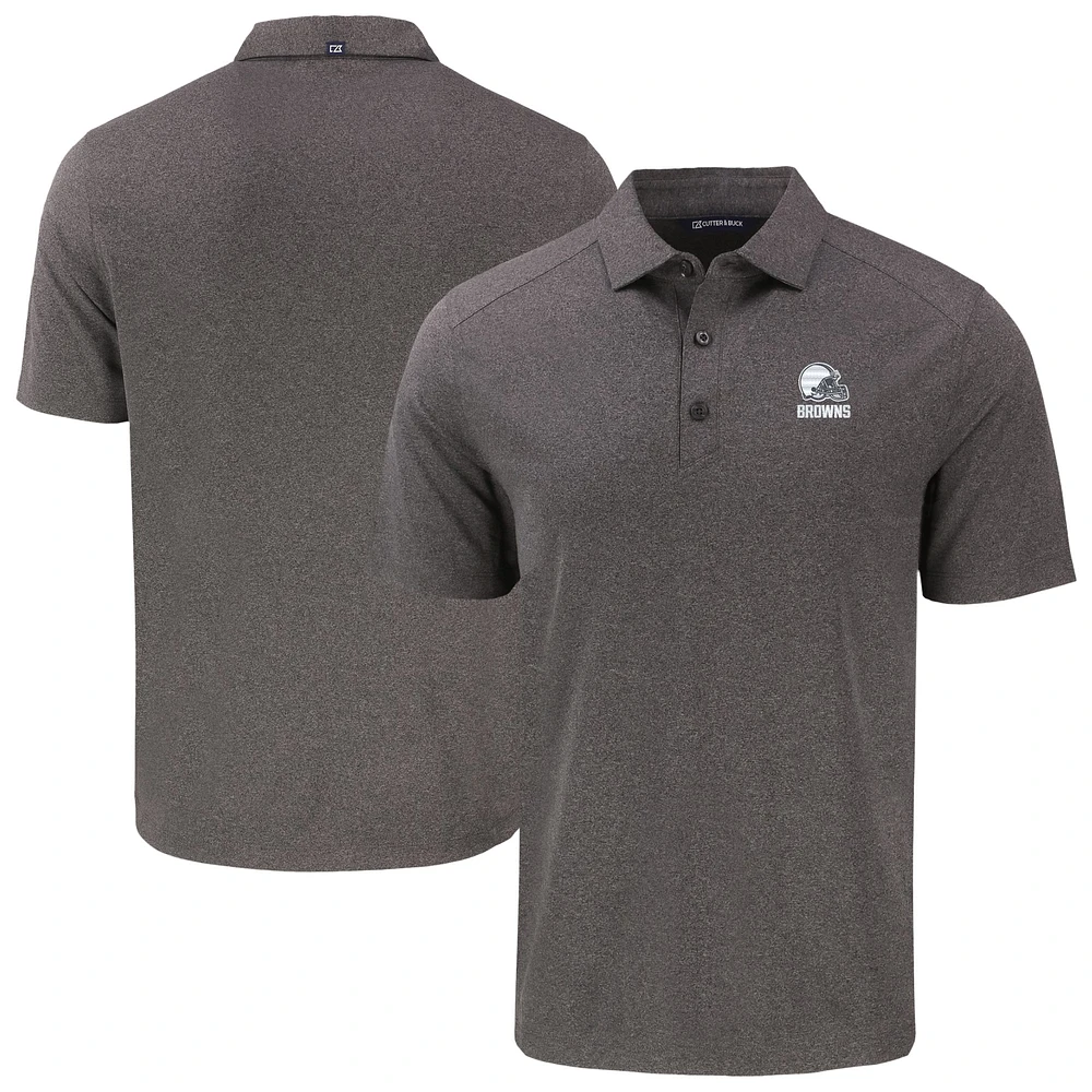 Men's Cutter & Buck Heather Black Cleveland Browns Big Tall Forge Eco Stretch Recycled Polo