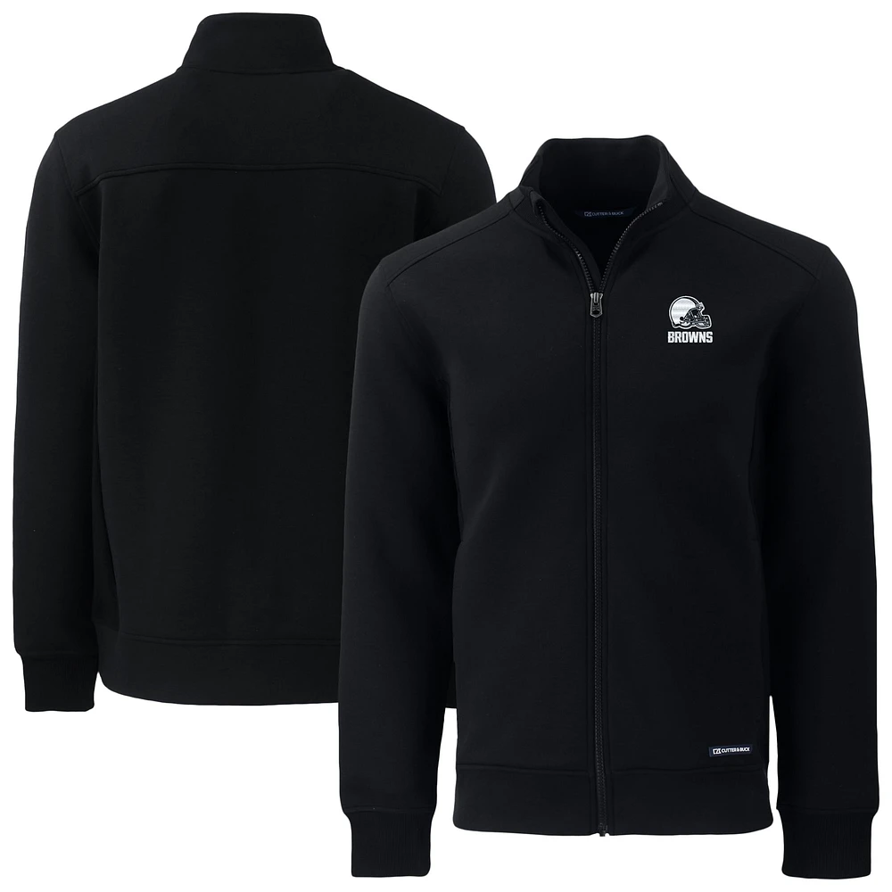 Men's Cutter & Buck Black Cleveland Browns Big Tall Roam Eco Recycled Full-Zip Jacket