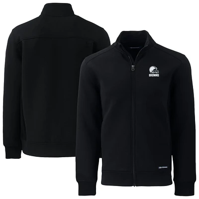 Men's Cutter & Buck Black Cleveland Browns Big Tall Roam Eco Recycled Full-Zip Jacket