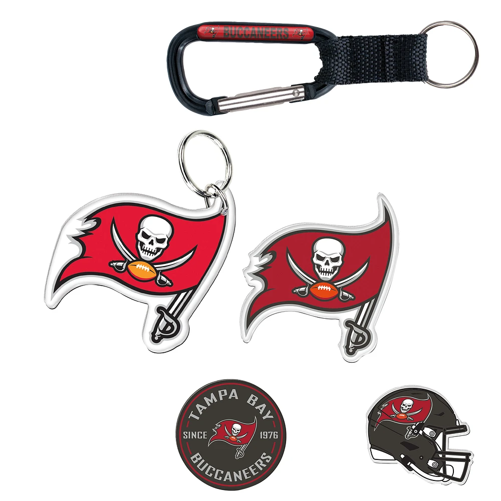 WinCraft Tampa Bay Buccaneers 5-Pack Key Ring and Fridge Magnet Set