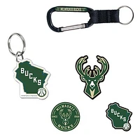 WinCraft Milwaukee Bucks 5-Pack Key Ring and Fridge Magnet Set