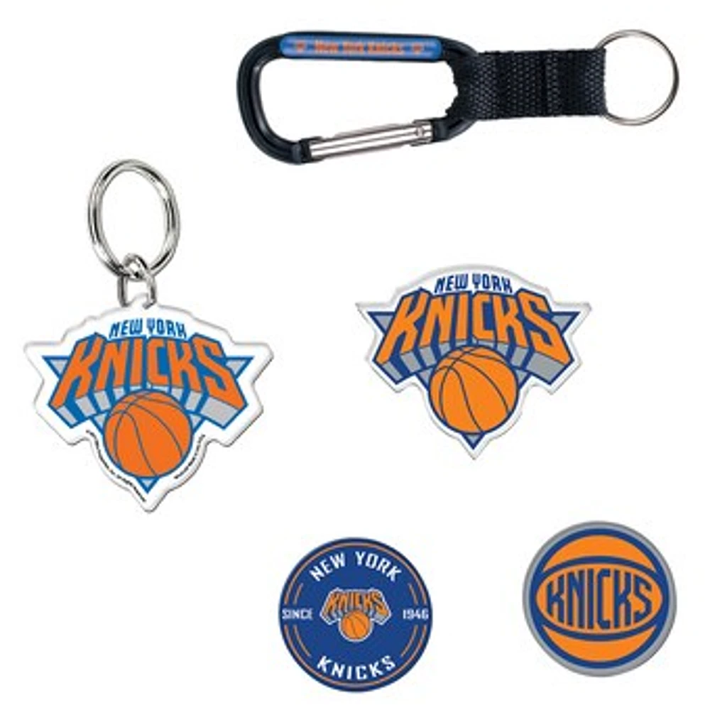 WinCraft New York Knicks 5-Pack Key Ring and Fridge Magnet Set