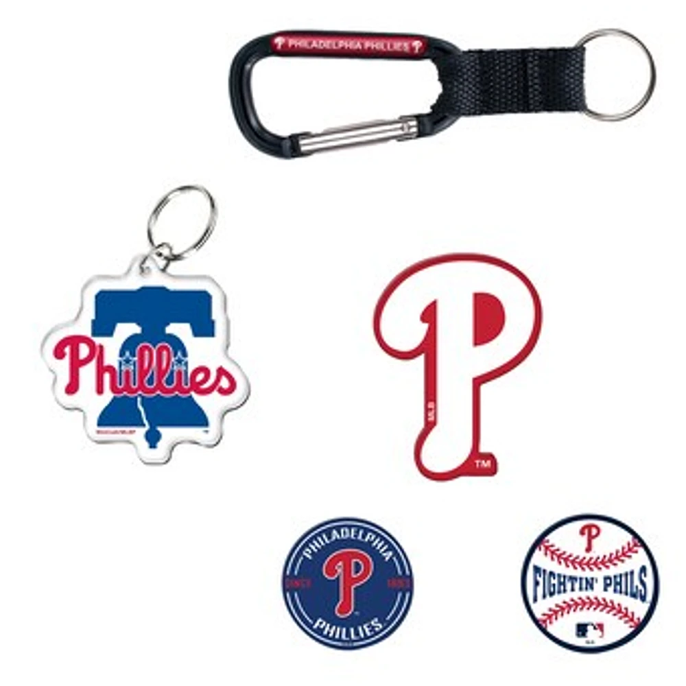 WinCraft Philadelphia Phillies 5-Pack Key Ring and Fridge Magnet Set