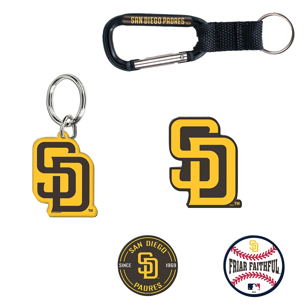 WinCraft San Diego Padres 5-Pack Key Ring and Fridge Magnet Set