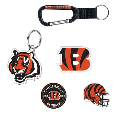 WinCraft Cincinnati Bengals 5-Pack Key Ring and Fridge Magnet Set