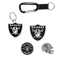 WinCraft Las Vegas Raiders 5-Pack Key Ring and Fridge Magnet Set