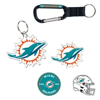 WinCraft Miami Dolphins 5-Pack Key Ring and Fridge Magnet Set