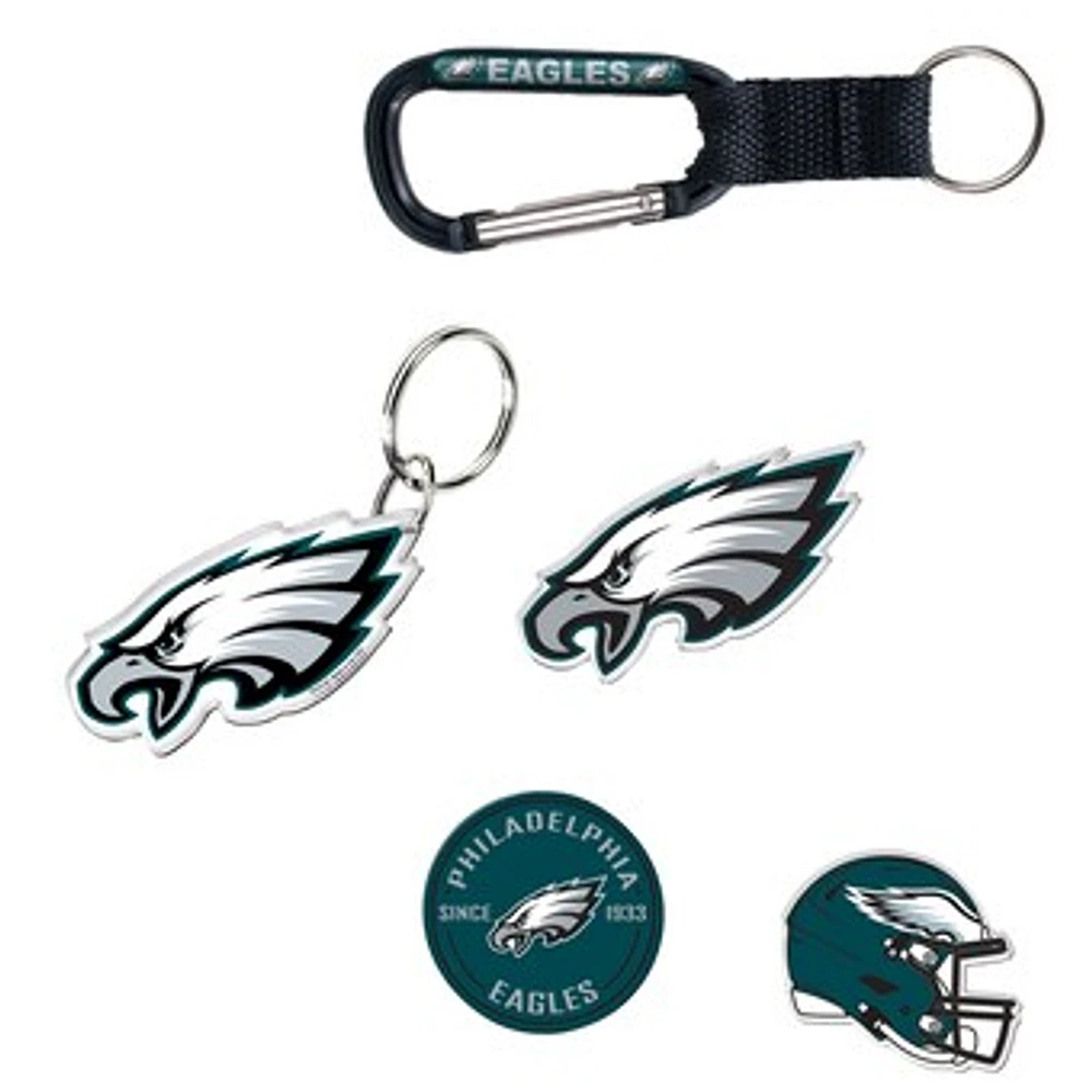 WinCraft Philadelphia Eagles 5-Pack Key Ring and Fridge Magnet Set