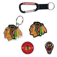 WinCraft Chicago Blackhawks 5-Pack Key Ring and Fridge Magnet Set