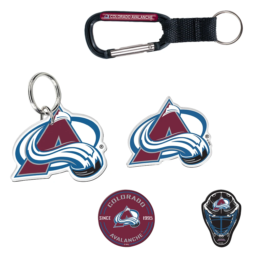 WinCraft Colorado Avalanche 5-Pack Key Ring and Fridge Magnet Set