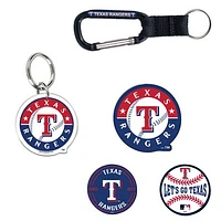 WinCraft Texas Rangers 5-Pack Key Ring and Fridge Magnet Set