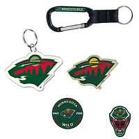 WinCraft Minnesota Wild 5-Pack Key Ring and Fridge Magnet Set