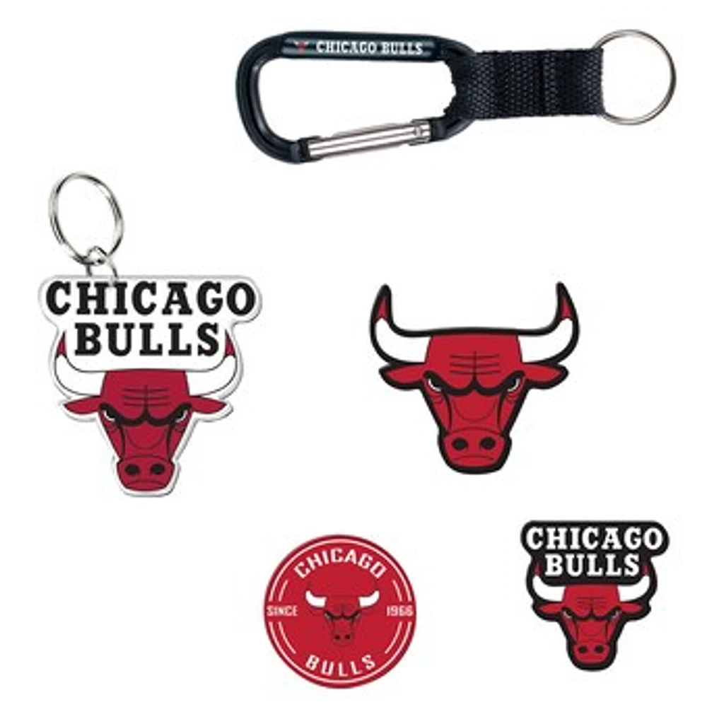 WinCraft Chicago Bulls 5-Pack Key Ring and Fridge Magnet Set