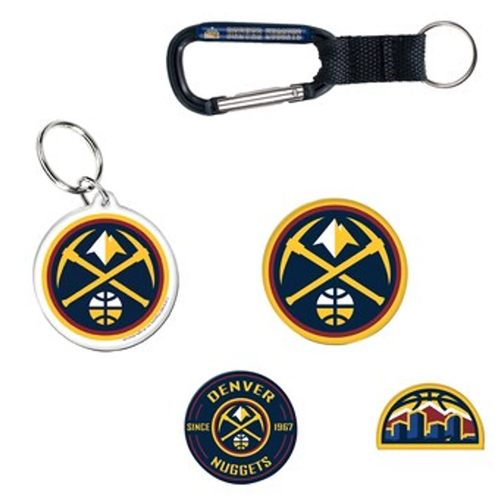 WinCraft Denver Nuggets 5-Pack Key Ring and Fridge Magnet Set