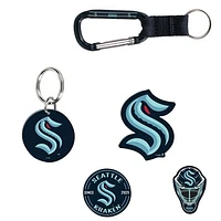 WinCraft Seattle Kraken 5-Pack Key Ring and Fridge Magnet Set