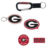 WinCraft Georgia Bulldogs 5-Pack Key Ring and Fridge Magnet Set