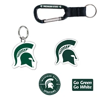 WinCraft Michigan State Spartans 5-Pack Key Ring and Fridge Magnet Set