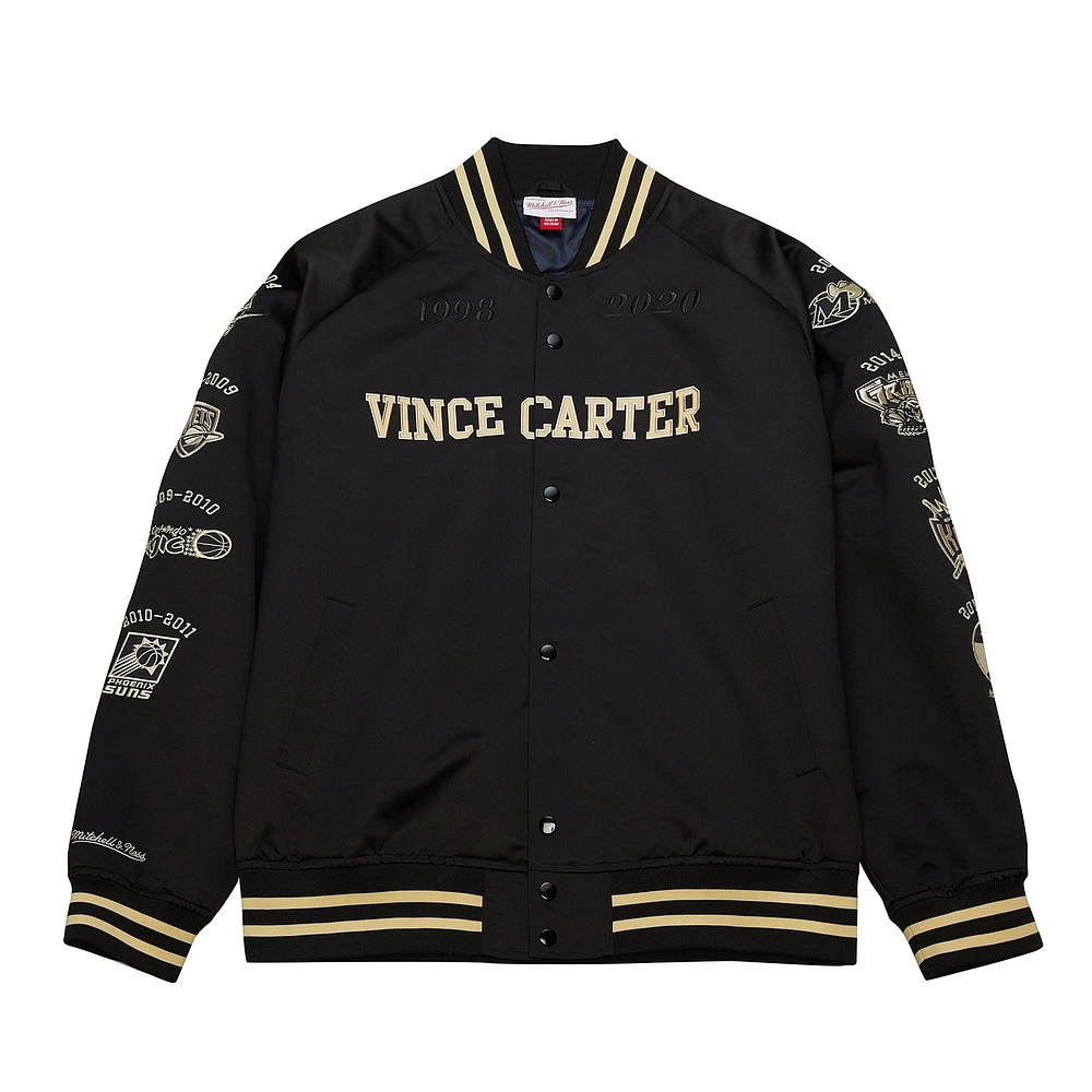 Men's Mitchell & Ness Vince Carter Black 2024 Basketball Hall of Fame Full-Snap Satin Jacket