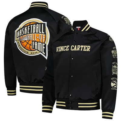 Men's Mitchell & Ness Vince Carter Black 2024 Basketball Hall of Fame Full-Snap Satin Jacket