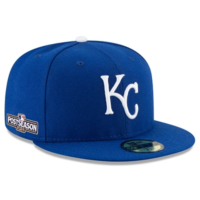 Men's New Era Royal Kansas City Royals 2024 MLB Postseason Side Patch 59FIFTY Fitted Hat