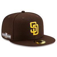 Men's New Era  Brown San Diego Padres 2024 MLB Postseason Side Patch 59FIFTY Fitted Hat