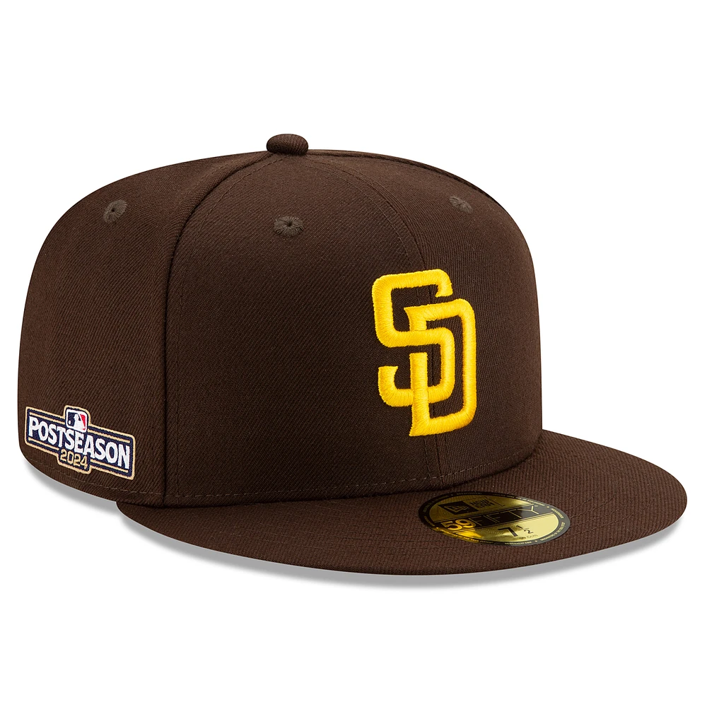 Men's New Era  Brown San Diego Padres 2024 MLB Postseason Side Patch 59FIFTY Fitted Hat