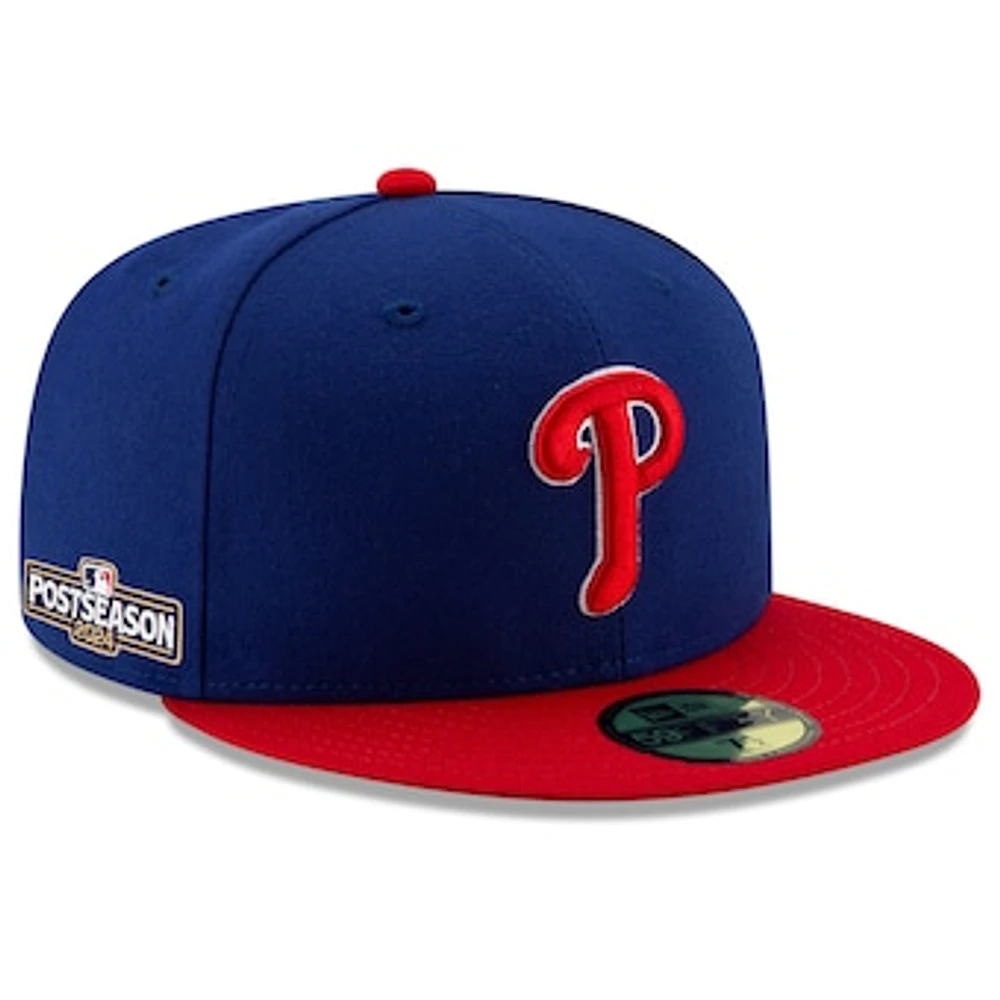 Men's New Era Royal/Red Philadelphia Phillies 2024 MLB Postseason Side Patch 59FIFTY Fitted Hat