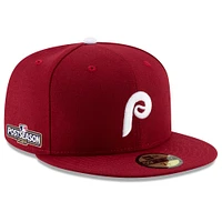 Men's New Era Philadelphia Phillies 2024 MLB Postseason Side Patch 59FIFTY Fitted Hat