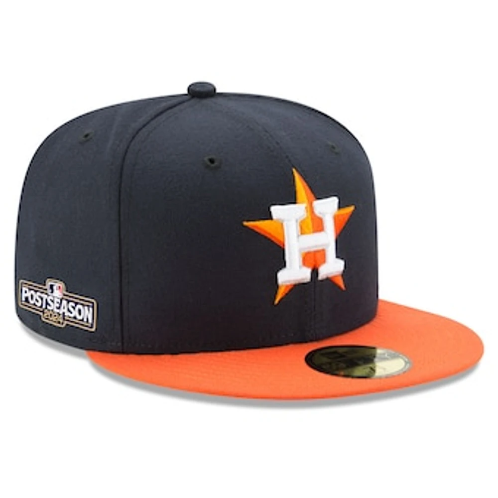 Men's New Era Navy Houston Astros 2024 MLB Postseason Side Patch 59FIFTY Fitted Hat