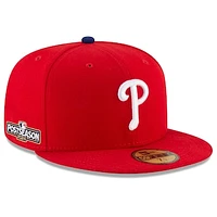 Men's New Era Philadelphia Phillies 2024 MLB Postseason Side Patch 59FIFTY Fitted Hat