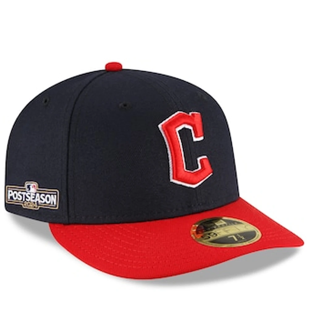 Men's New Era Navy/Red Cleveland Guardians 2024 MLB Postseason Low Profile 59FIFTY Fitted Hat