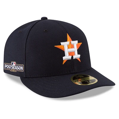 Men's New Era  Navy Houston Astros 2024 MLB Postseason Side Patch Low Profile 59FIFTY Fitted Hat