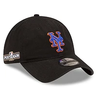 Men's New Era Black New York Mets 2024 MLB Postseason Side Patch 9TWENTY Adjustable Hat