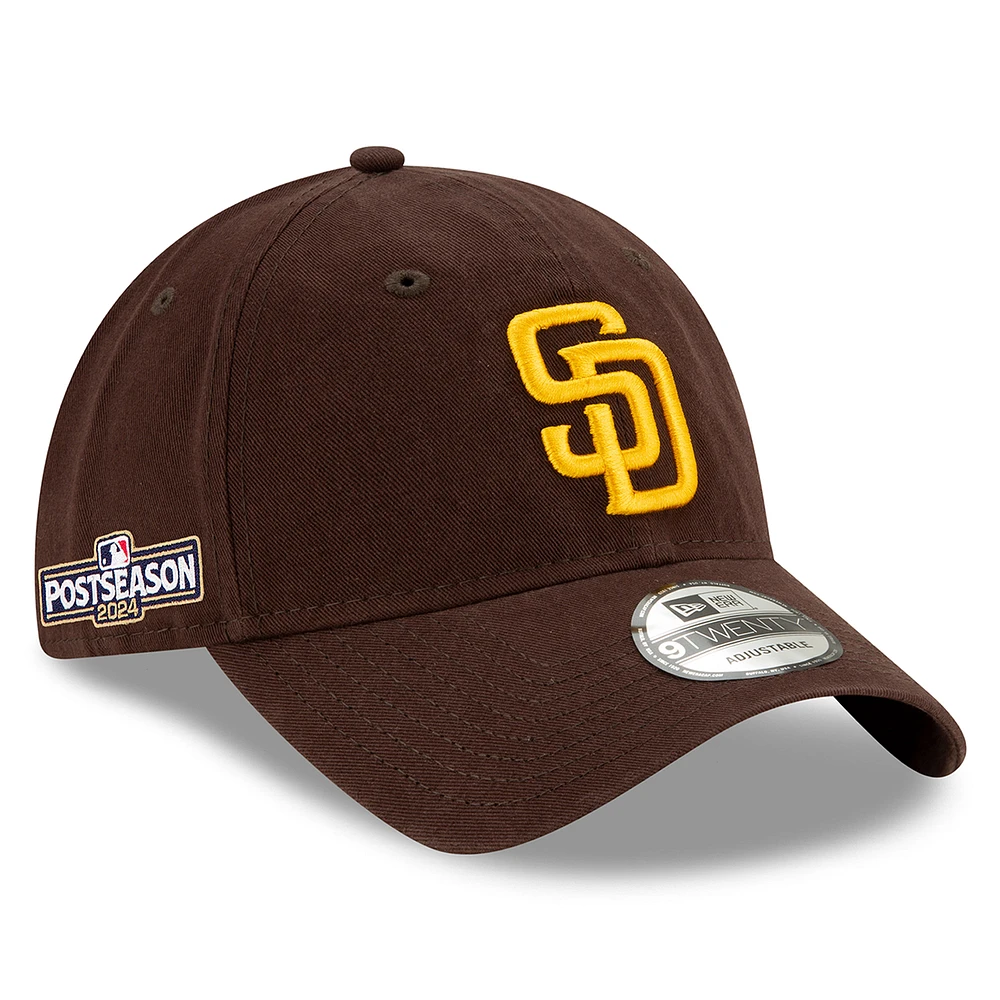 Men's New Era  Brown San Diego Padres 2024 MLB Postseason Side Patch 9TWENTY Adjustable Hat