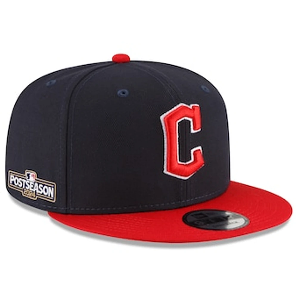 Men's New Era Navy/Red Cleveland Guardians 2024 MLB Postseason 9FIFTY Snapback Hat