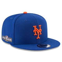 Men's New Era Royal New York Mets 2024 MLB Postseason Side Patch 9FIFTY Snapback Hat