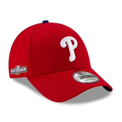 Men's New Era Red Philadelphia Phillies 2024 MLB Postseason Side Patch 9FORTY Adjustable Hat