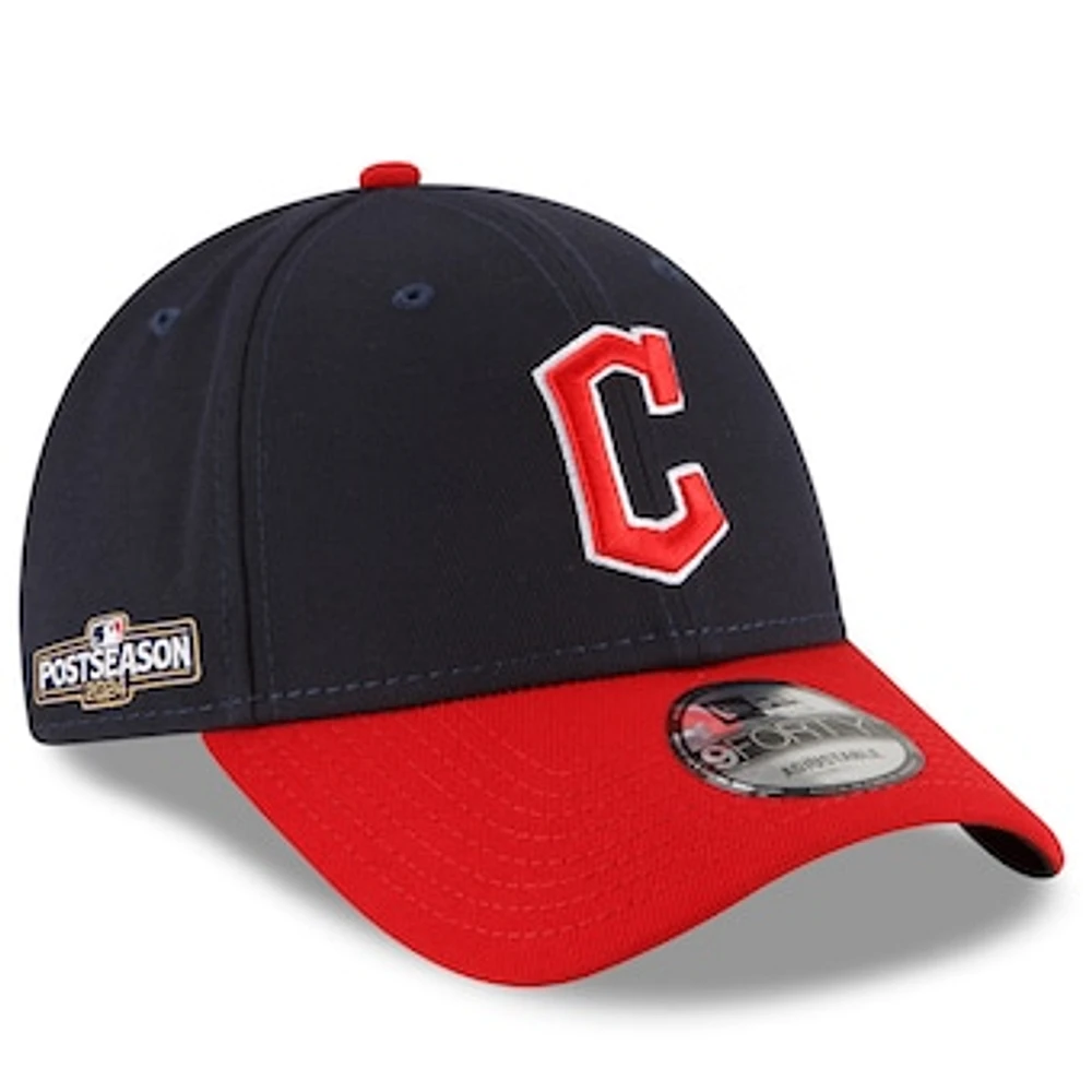 Men's New Era Navy/Red Cleveland Guardians 2024 MLB Postseason 9FORTY Adjustable Hat