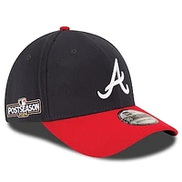 Men's New Era Navy/Red Atlanta Braves 2024 MLB Postseason Side Patch 39THIRTY Flex Hat