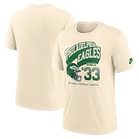 Men's Nike  Natural Philadelphia Eagles Rewind Tri-Blend T-Shirt